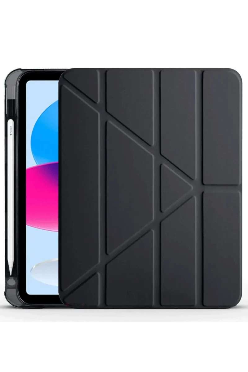 iPad 2025 10.9 10.Nesil (A16) Kılıf Kalemlikli Mars Tablet Kılıfı - Siyah