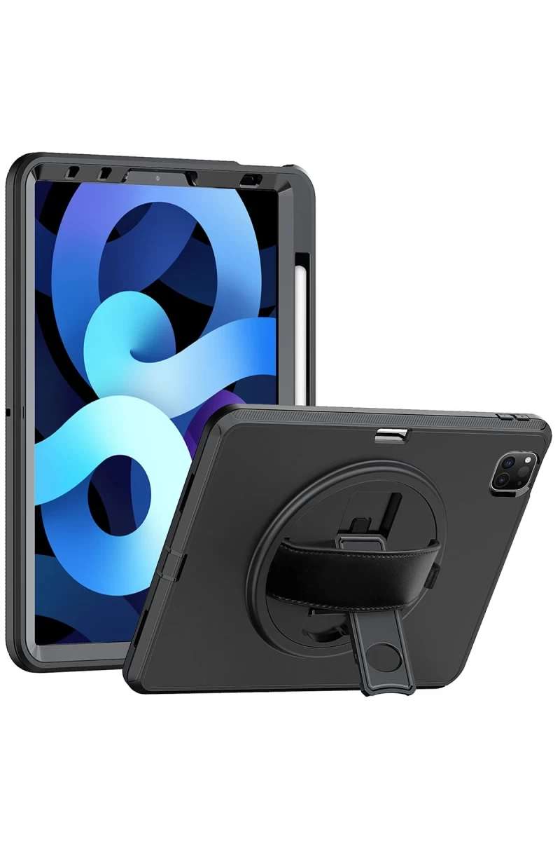 iPad Pro 11 (2018) Kılıf Hand Strap Tablet Kılıfı - Siyah
