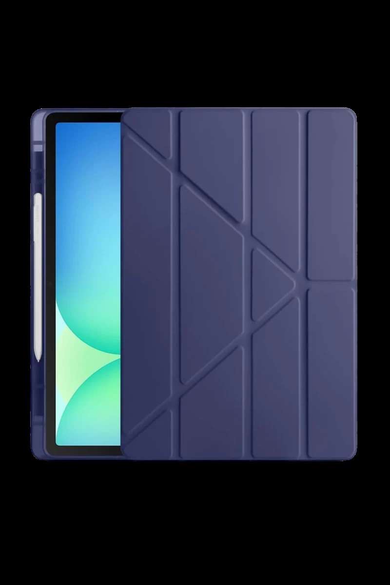 iPad Pro 11 (2024) Kılıf Kalemlikli Hugo Tablet Kılıfı - Lacivert