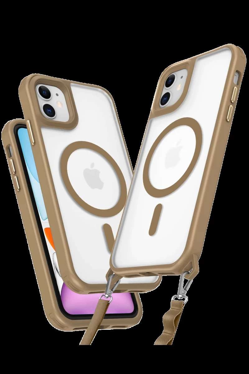 iPhone 11 Kılıf Enka Magsafe Silikon Kılıf - Desert