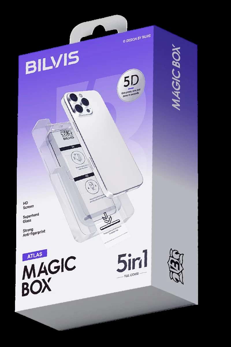 iPhone 13 Pro Max Bilvis 5in1 3D Magic Cam Ekran Koruyucu - Siyah