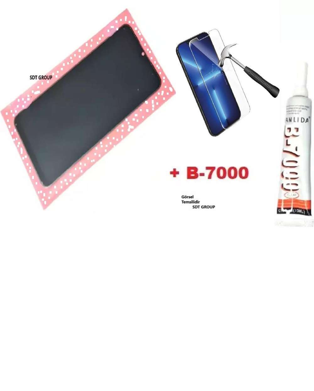 iPhone 14 Uyumlu Ekran (GX) Kırılmaz Cam +  B7000