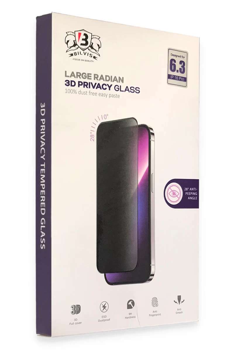 iPhone 16 Pro Max Bilvis 3D Radian Hayalet Cam Ekran Koruyucu