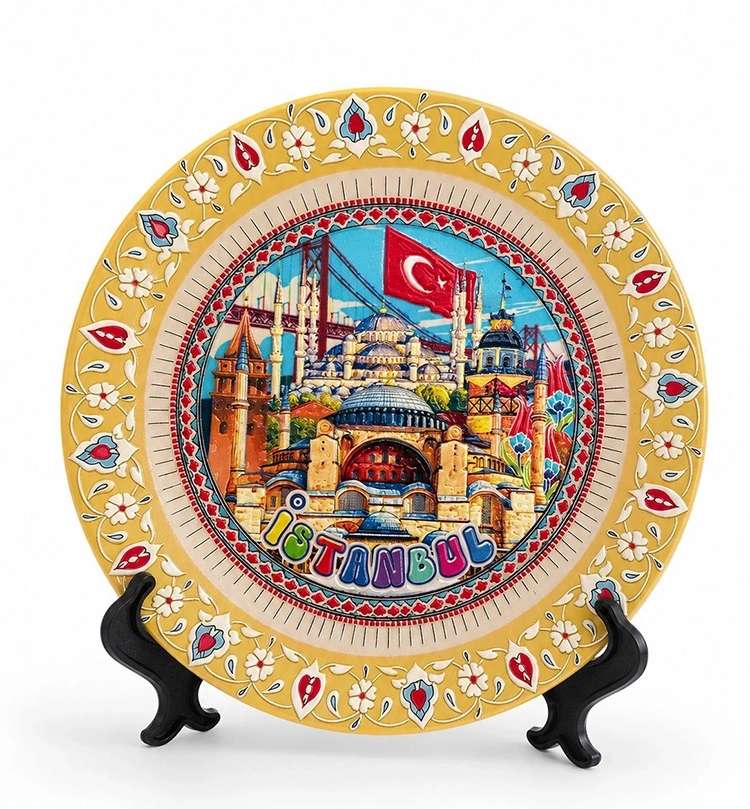 İstanbul Temalı Porselen Dekoratif Tabak 15 Cm Alk5839