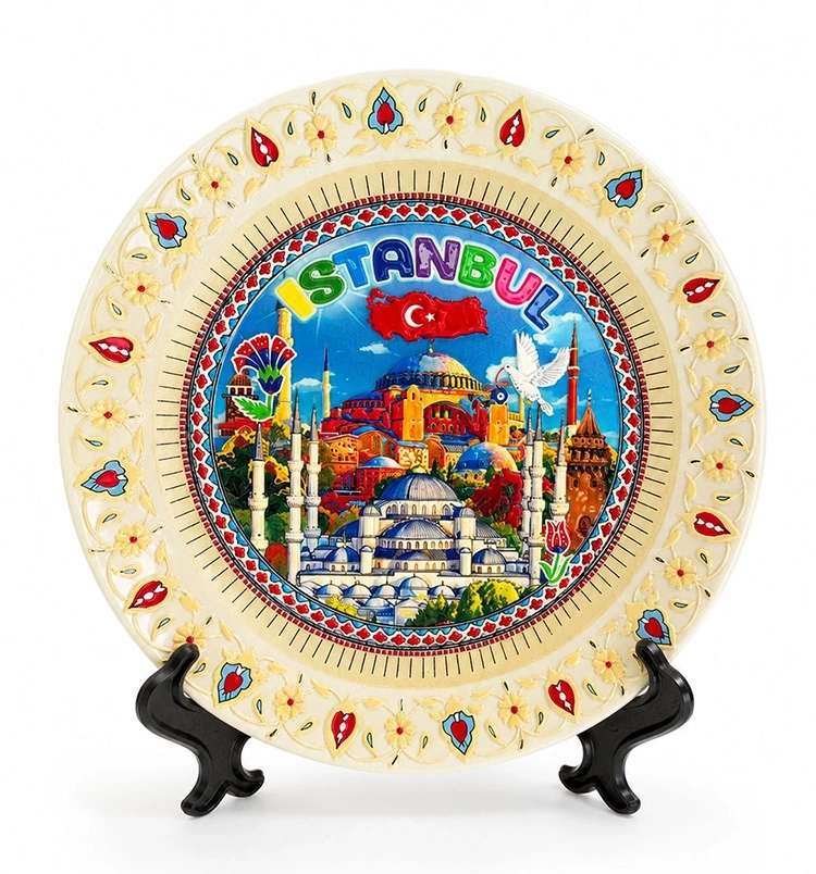 İstanbul Temalı Porselen Dekoratif Tabak 15 Cm Alk5840