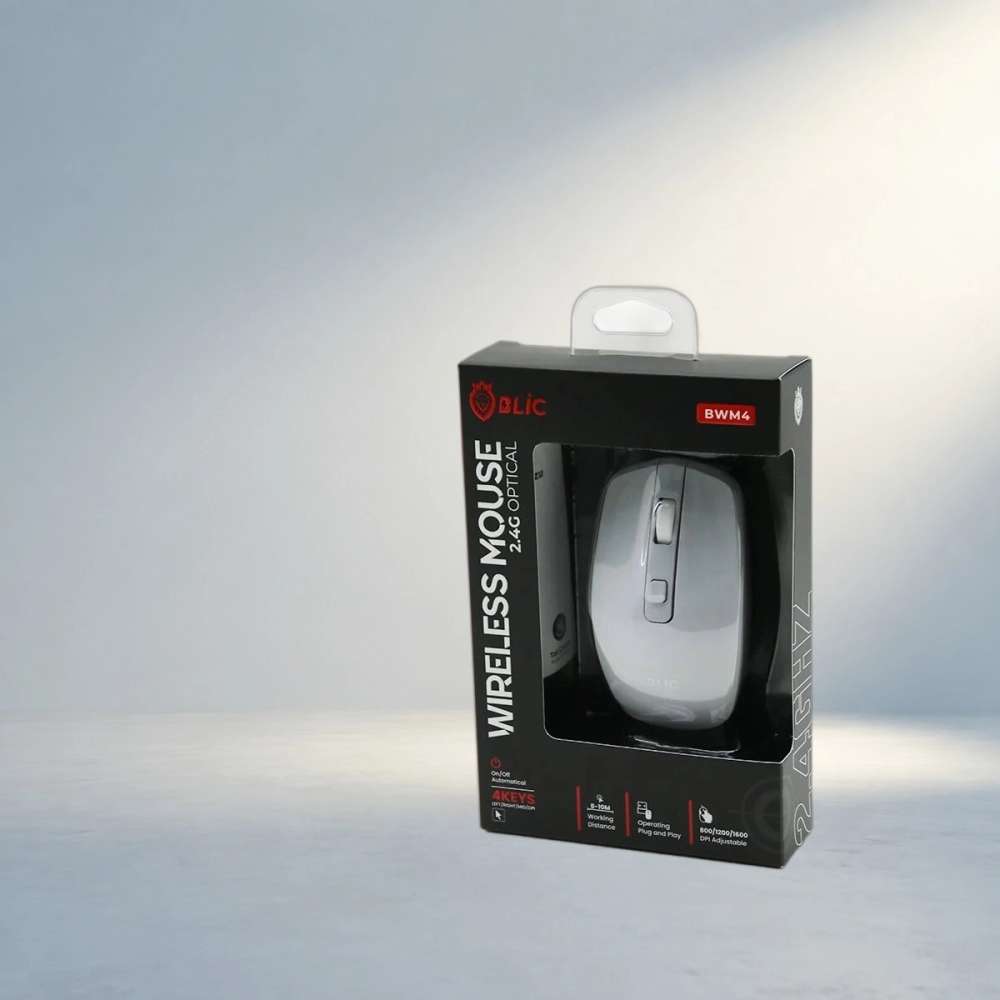 Kablosuz 1600DPI Beyaz Mouse Uzun Menzilli Ofis ve Oyun Kullanımı