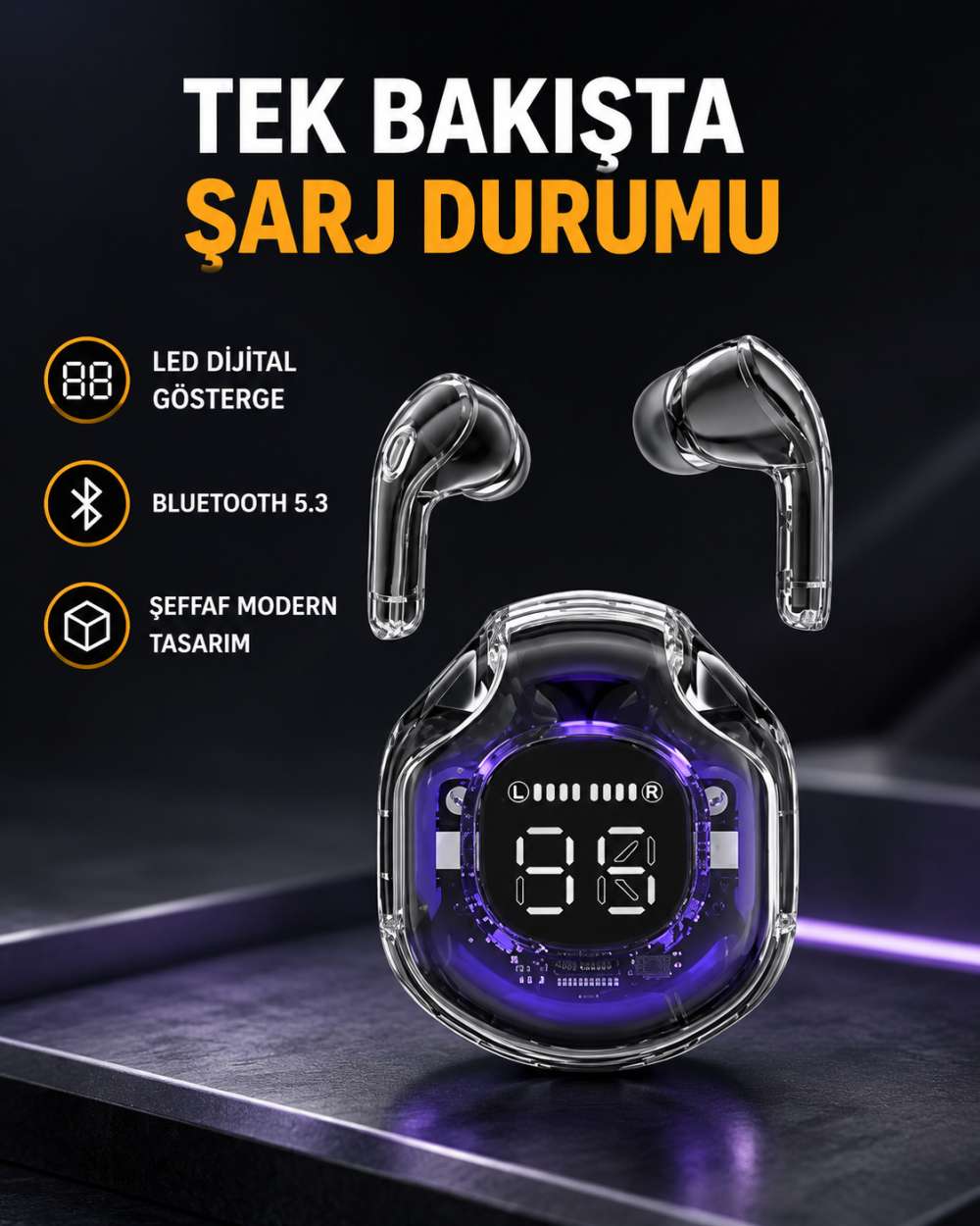 Kablosuz Bluetooth Kulaklık Hifi Ses Kalitesi ve Mikrofonlu