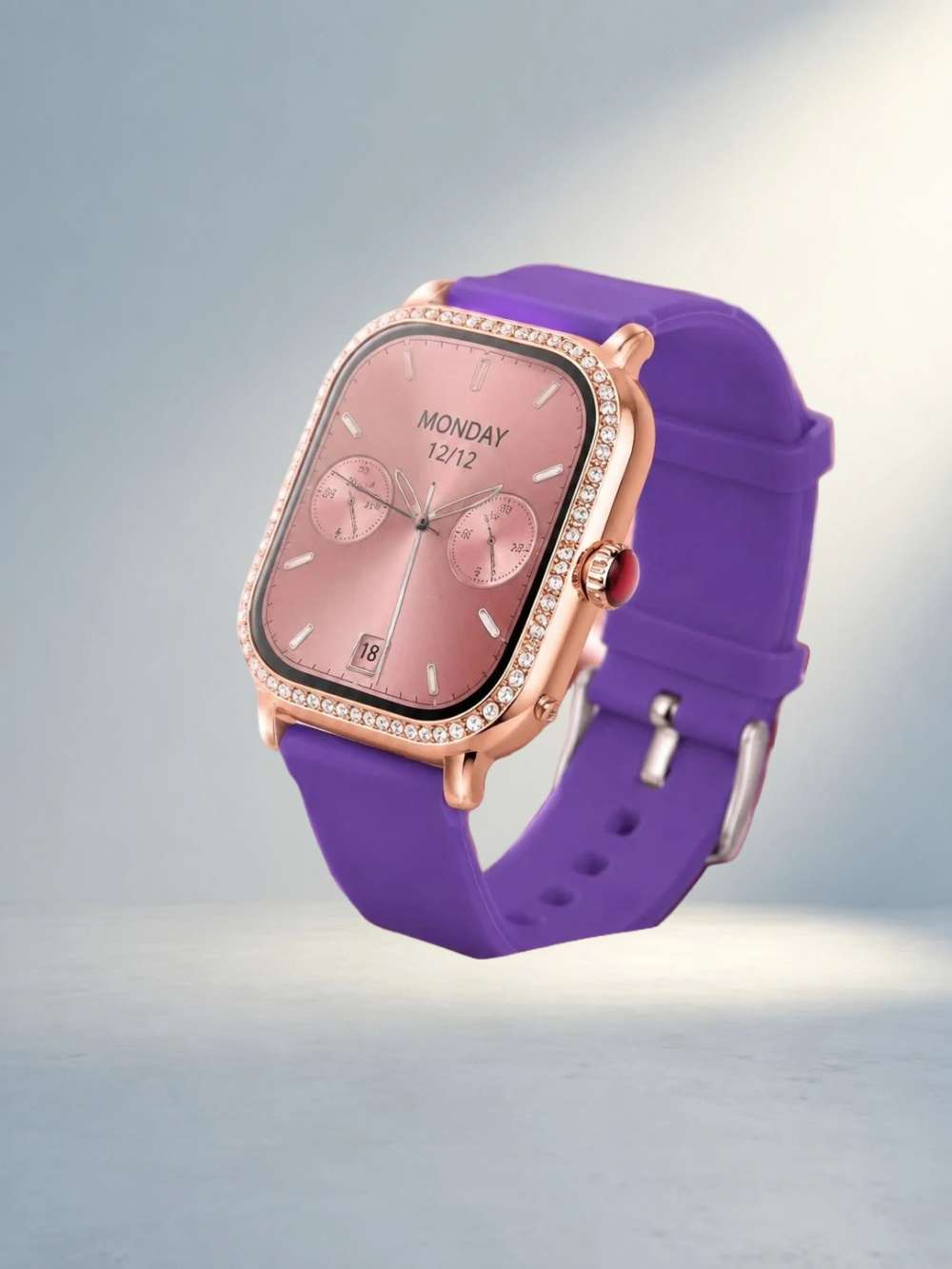 Kadın Akıllı Saat Seti 3 Kordon Rose Gold Metalik