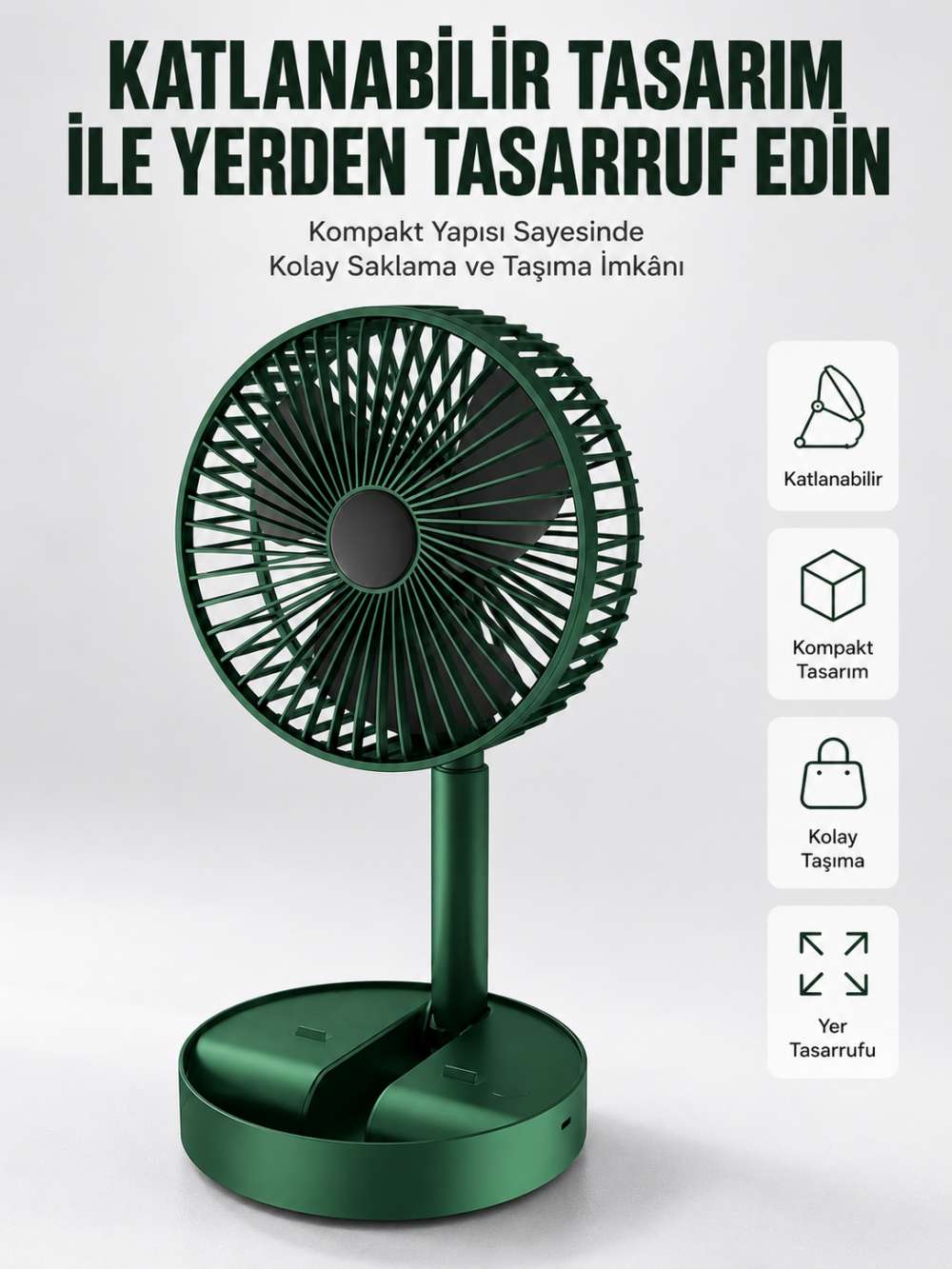 Katlanabilir Usb Şarjlı Masaüstü Soğutucu Mini Fan Telefon Tutucu Yeni Nesil
