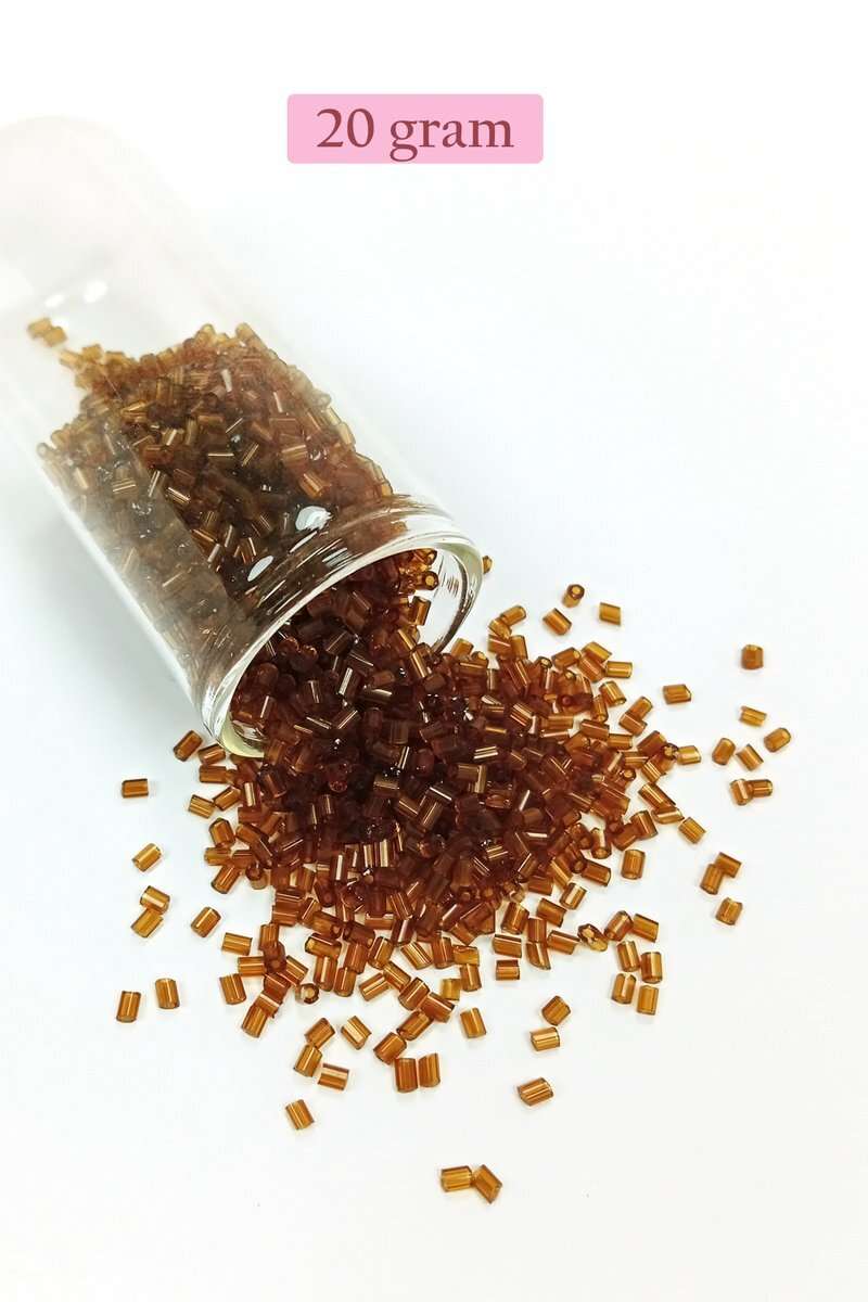 Kesme Cam Boncuk 2mm - 20 Gram - Şeffaf Açık Kahve -BNC343