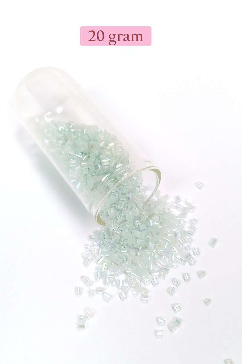 Kesme Cam Boncuk 2mm - 20 Gram - Şeffaf Beyaz -BNC320