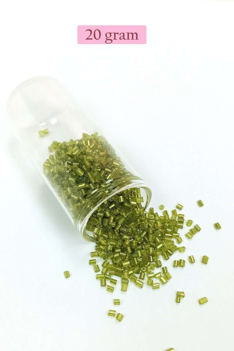 Kesme Cam Boncuk 2mm - 20 Gram - Şeffaf Çimen Yeşili -BNC345