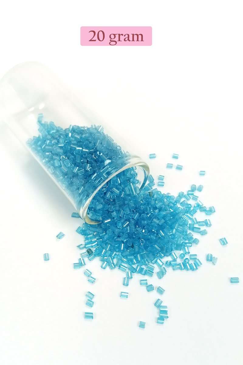 Kesme Cam Boncuk 2mm - 20 Gram - Şeffaf Turguaz -BNC349