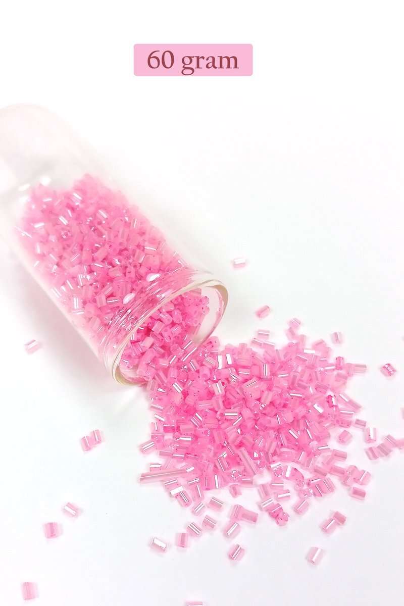 Kesme Cam Boncuk 2mm - 60 Gram - Pembe - BNC371