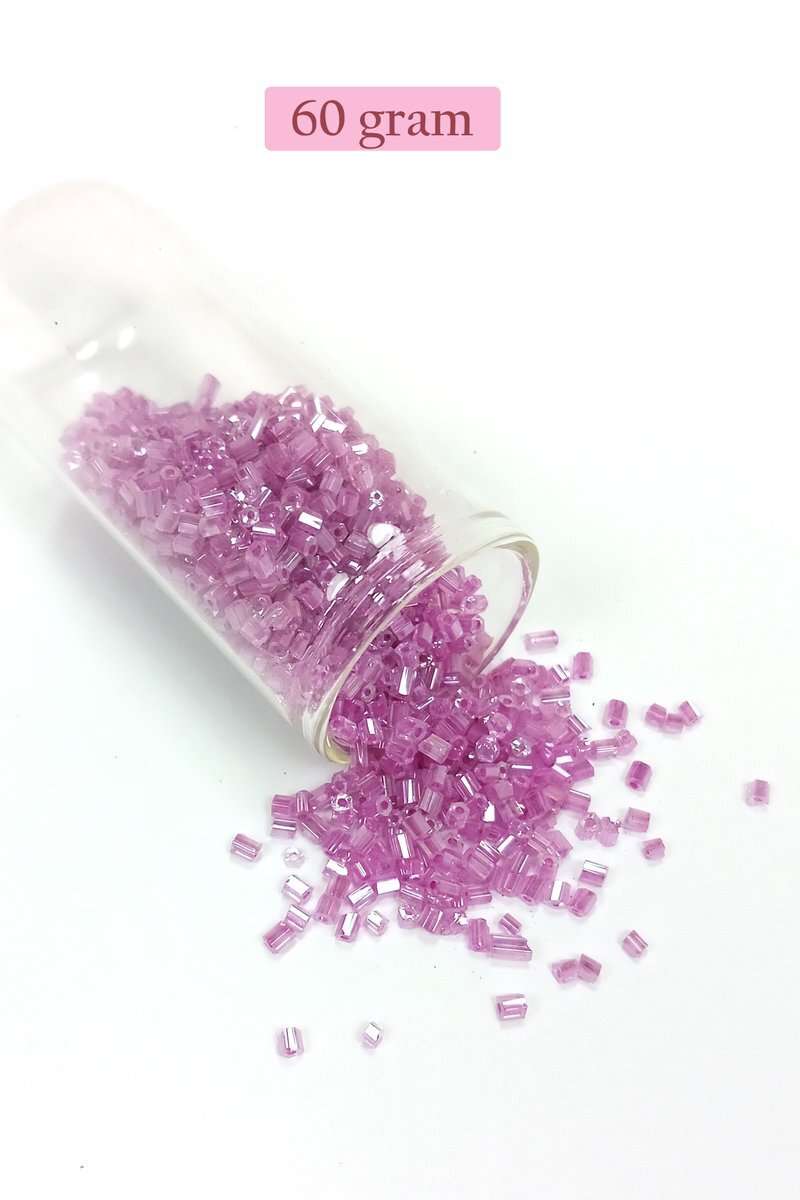 Kesme Cam Boncuk 2mm - 60 Gram - Şeffaf Eflatun - BNC359