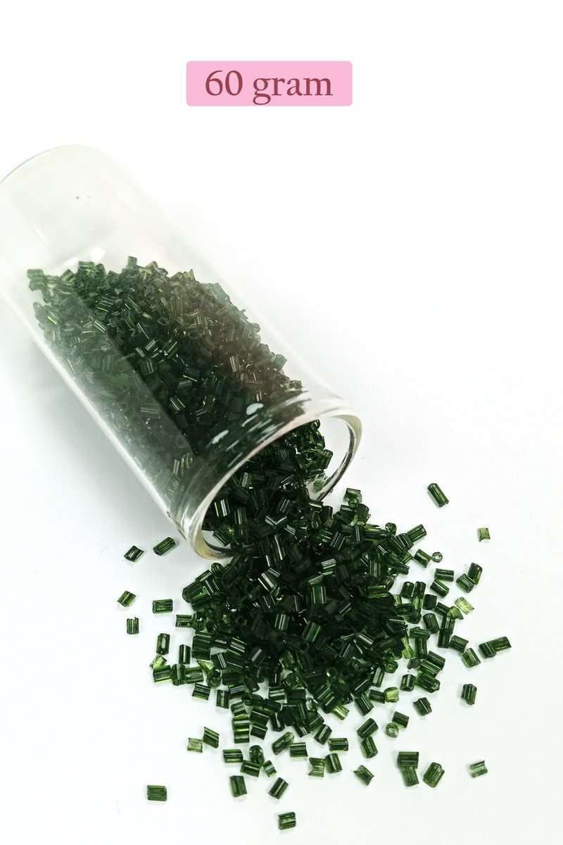 Kesme Cam Boncuk 2mm - 60 Gram - Şeffaf Koyu Yeşil - BNC367