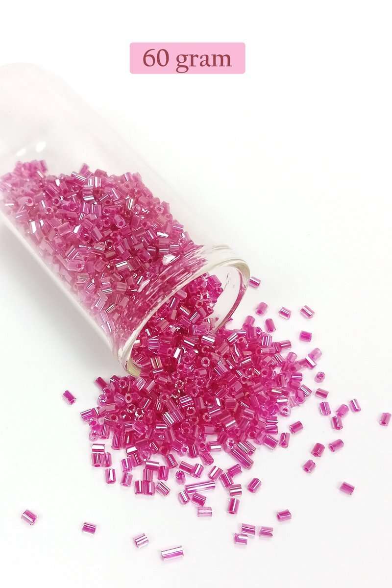 Kesme Cam Boncuk 2mm - 60 Gram - Şeffaf Pembe - BNC382