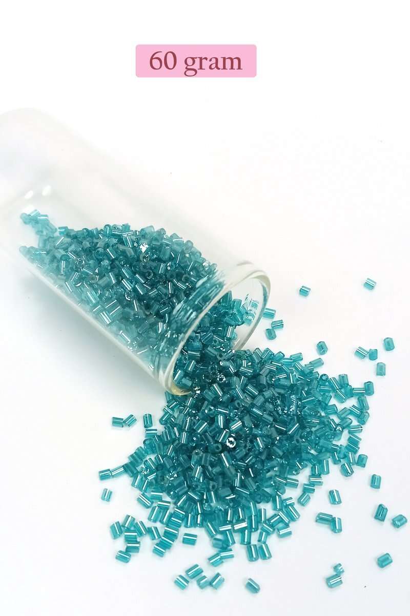 Kesme Cam Boncuk 2mm - 60 Gram - Şeffaf Turkuaz - BNC364
