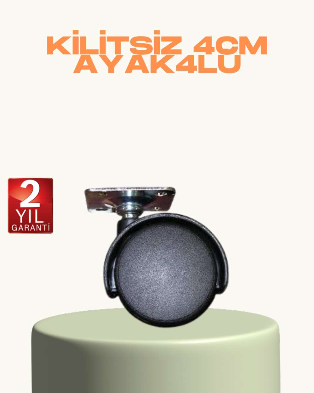 Kilitsiz Mini Tekerlek Ayak 4 cm 4’lü Set Kolay Montaj