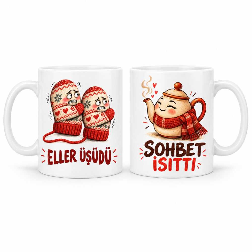 Kış Sohbeti 2'li Porselen Kupa Seti - MODEL 857