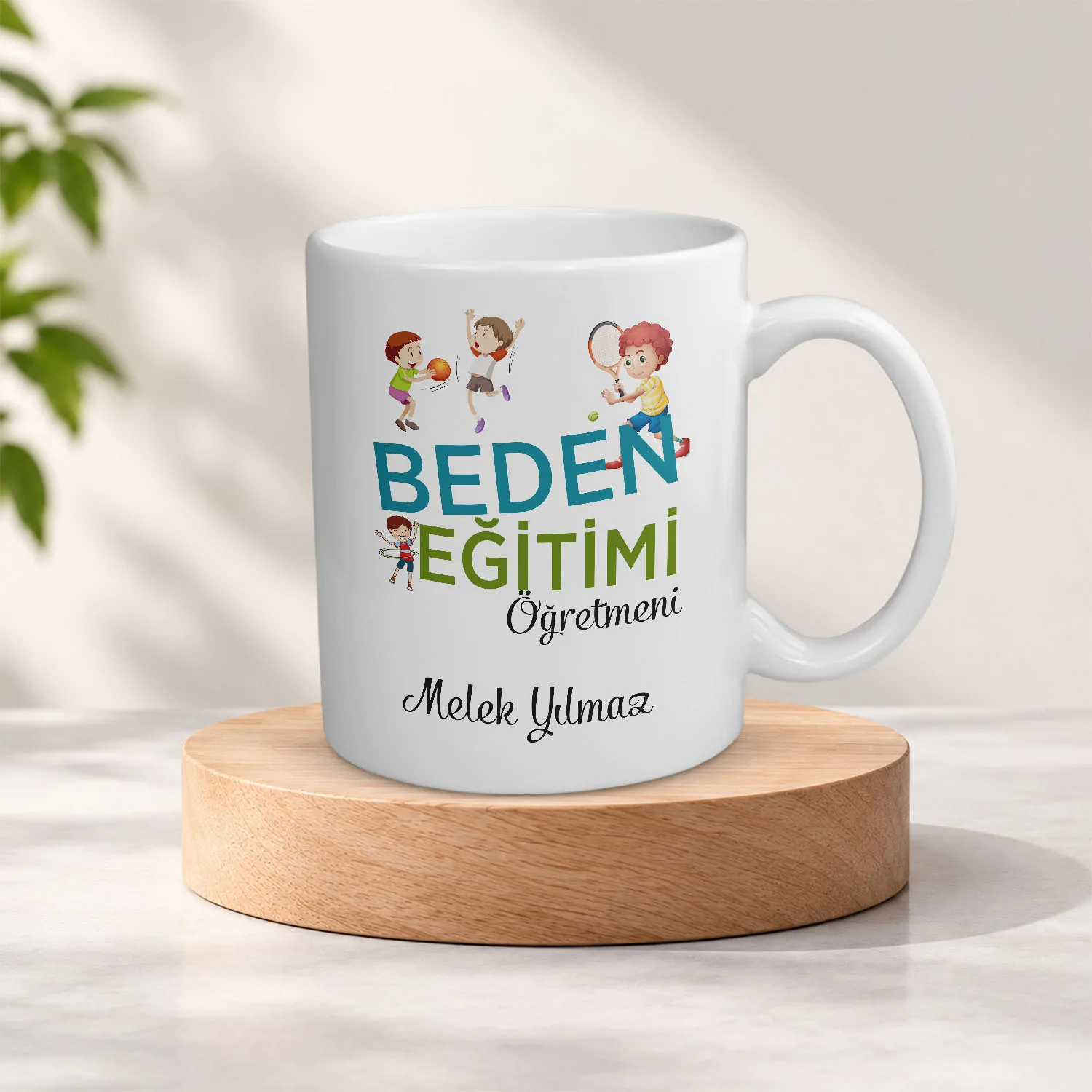 Kişiye Özel İsimli Beden Eğitimi Öğretmeni Temalı Kupa Bardak