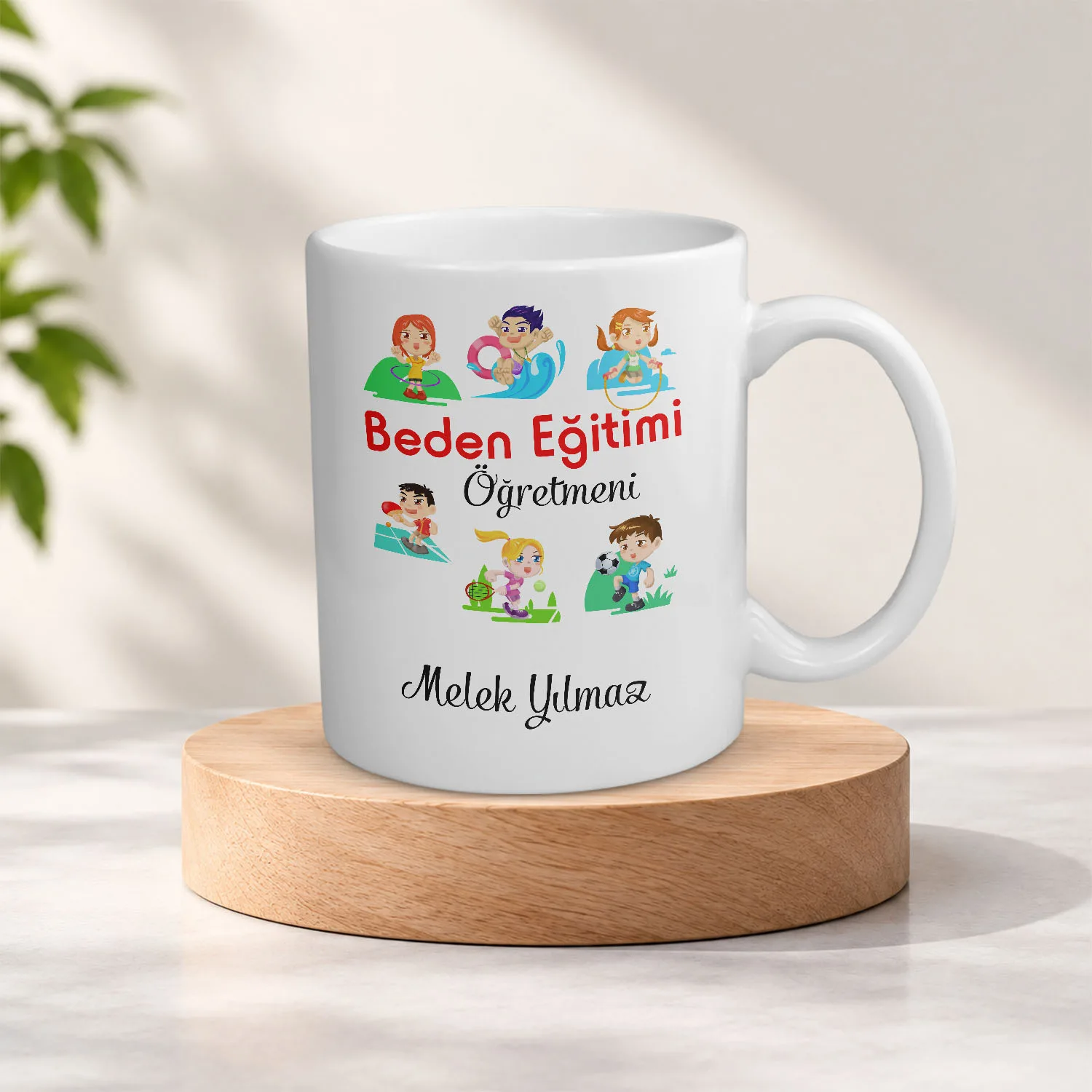 Kişiye Özel İsimli Beden Eğitimi Öğretmeni Temalı Kupa Bardak