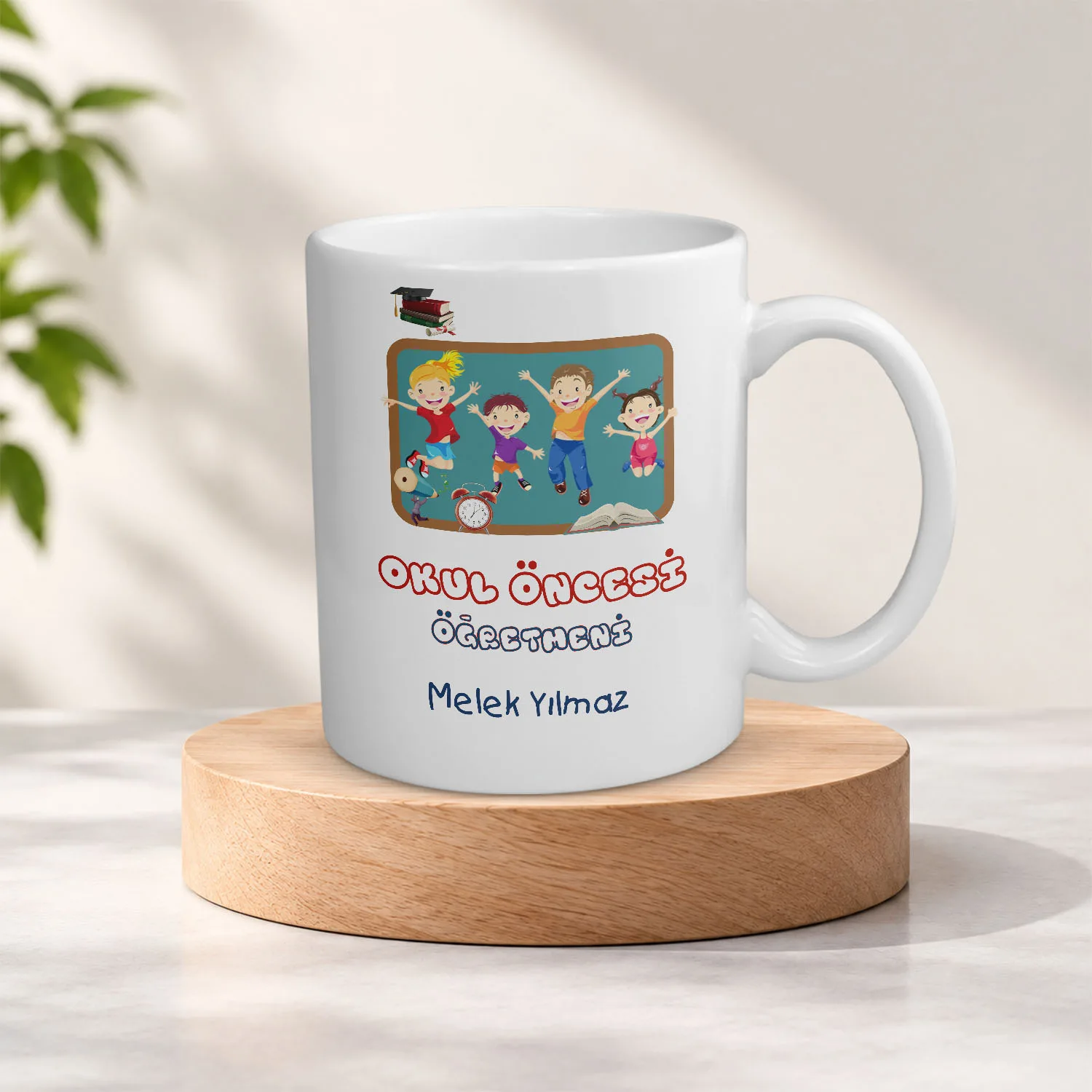 Kişiye Özel İsimli Okul Öncesi Öğretmeni Temalı Kupa Bardak