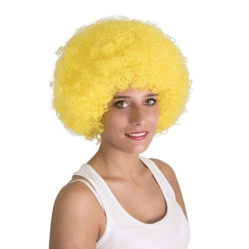 Kıvırcık Sarı Afro Bonus Peruk 120 Gram Parti Aksesuarı