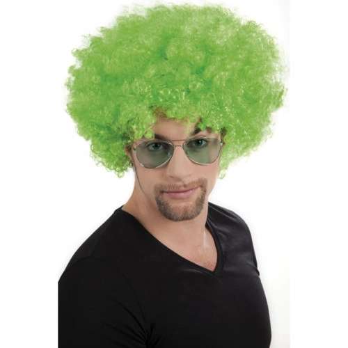 Kıvırcık Yeşil Afro Peruk 120 Gram Parti Kostümü