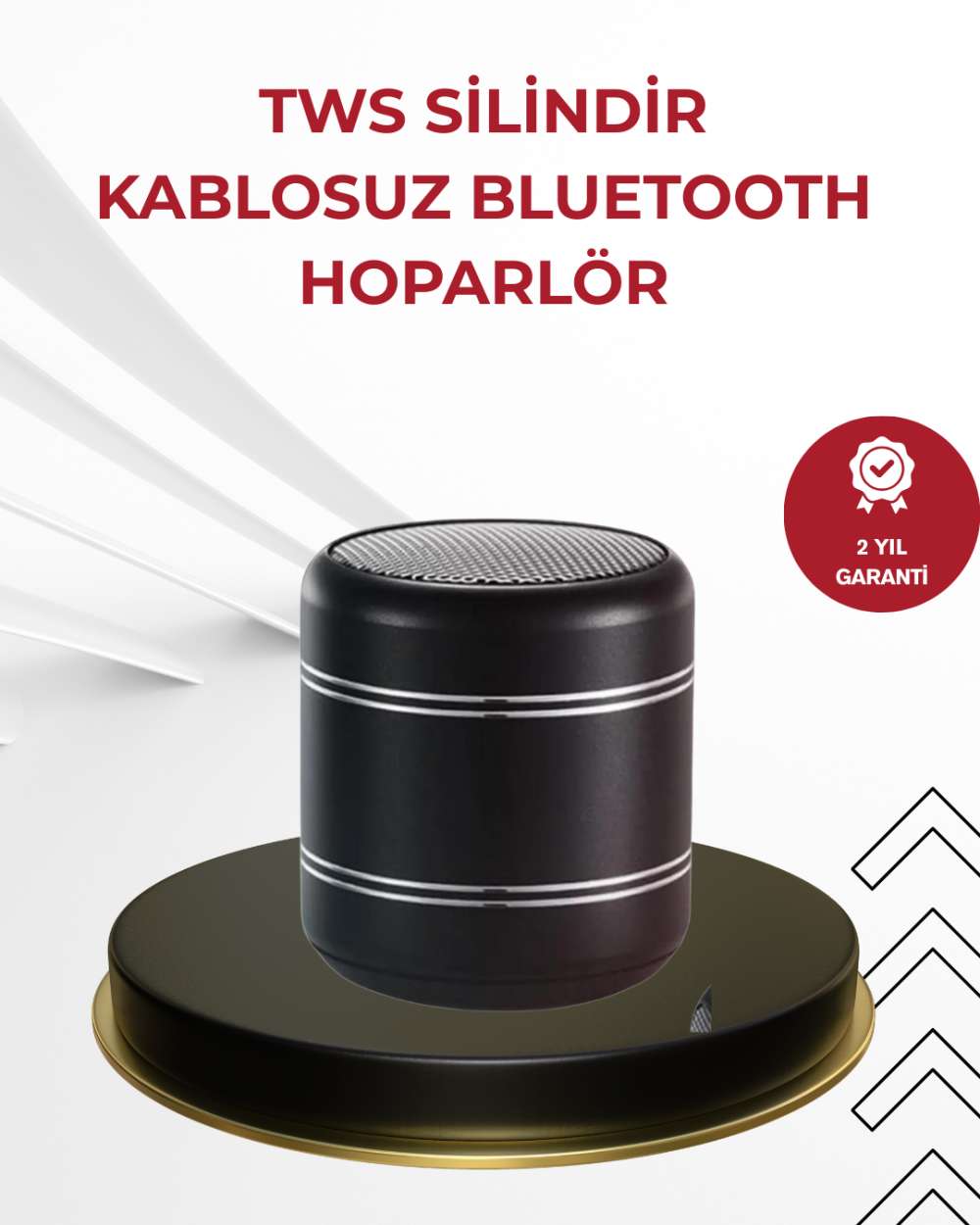 Kompakt Silindir Metal Bluetooth Hoparlör 400 mAh Uzun Pil TWS Destekli