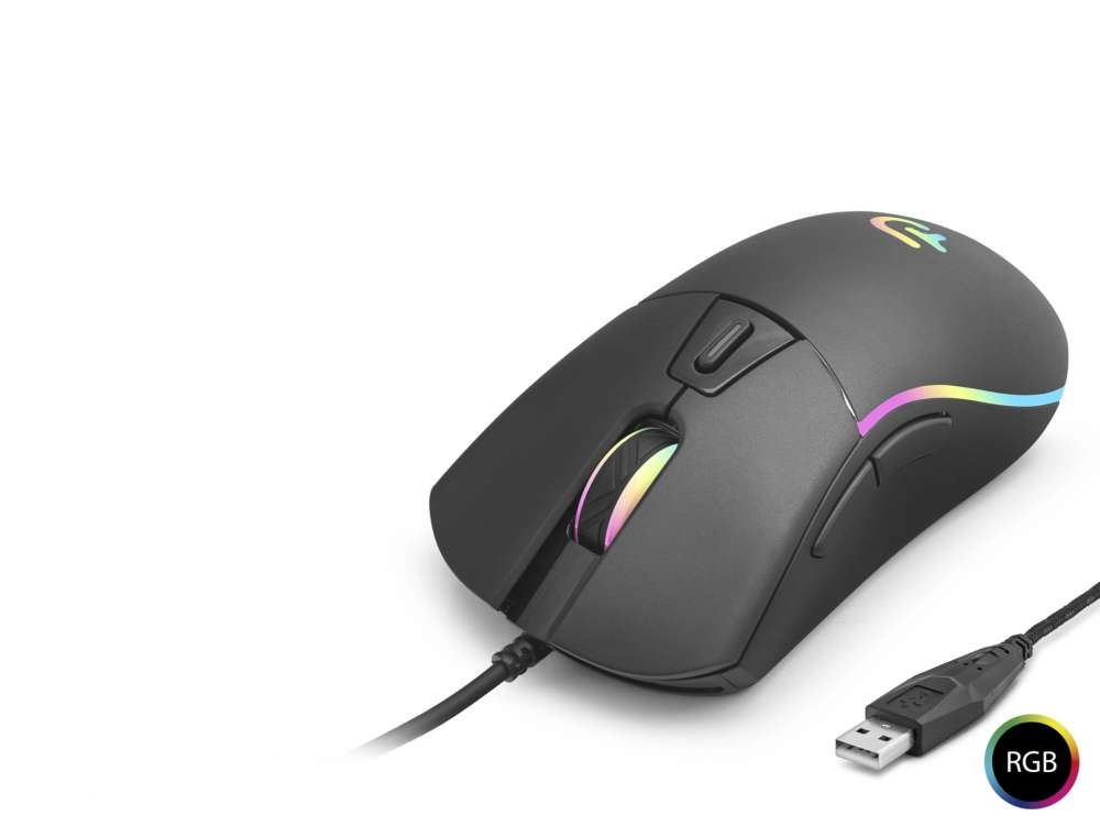 Kompakt Tasarımlı RGB Mouse 3600 Dpi 6 Tuşlu Siyah