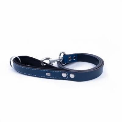 Konfor Klasik Deri Köpek Gezdirme Tasması Royalblue 2,5x120 Cm