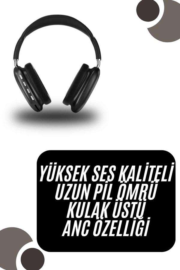 Kulak Üstü Kablosuz Bluetooth Kulaklık Yumuşak Süngerli SD Kart Girişli