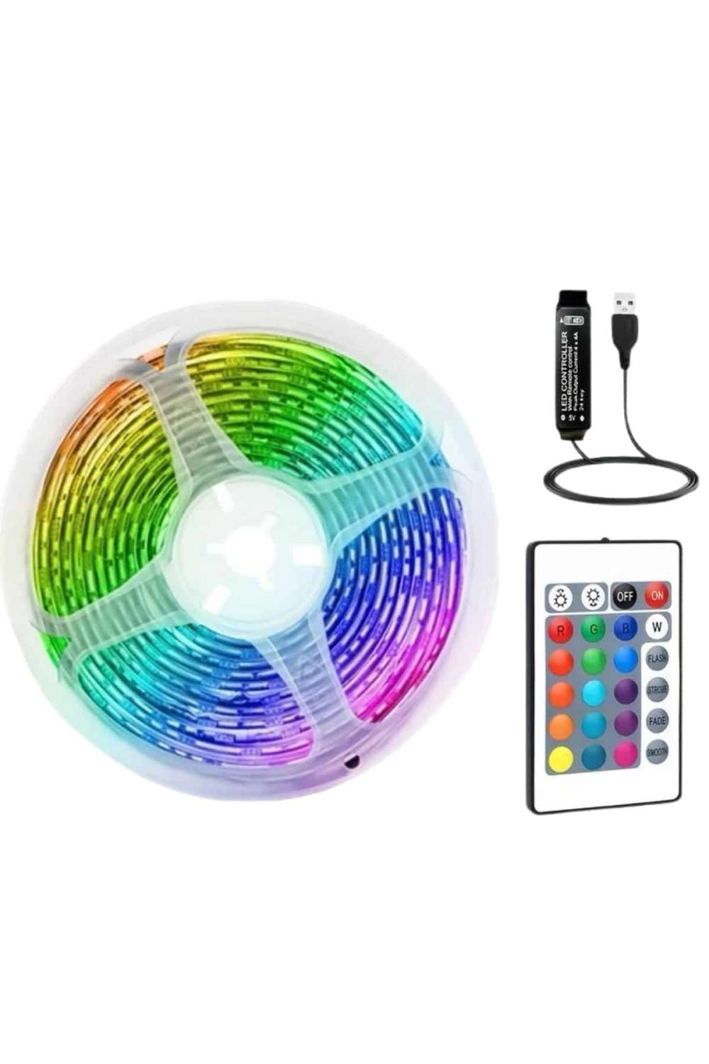 Kumandalı RGB Şerit LED 10 Metre Dinamik