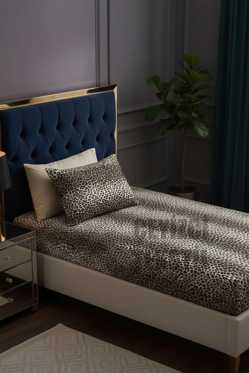 Lastikli Çarşaf 1 Yastık Kılıfı - Leopar - TEK KİŞİLİK
