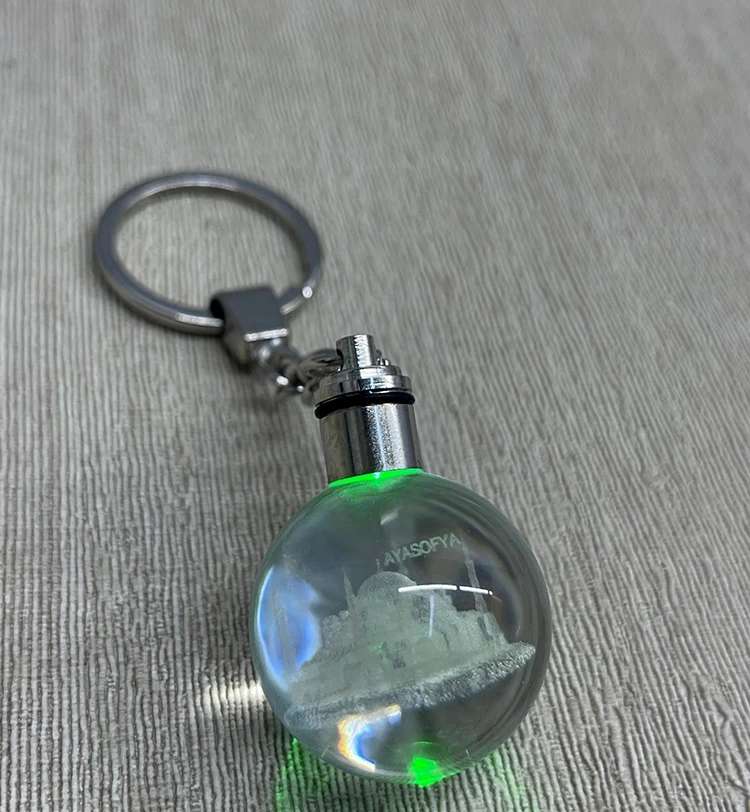 Ledli Ayasofya Tasarımı Kristal Anahtarlık Alk3803