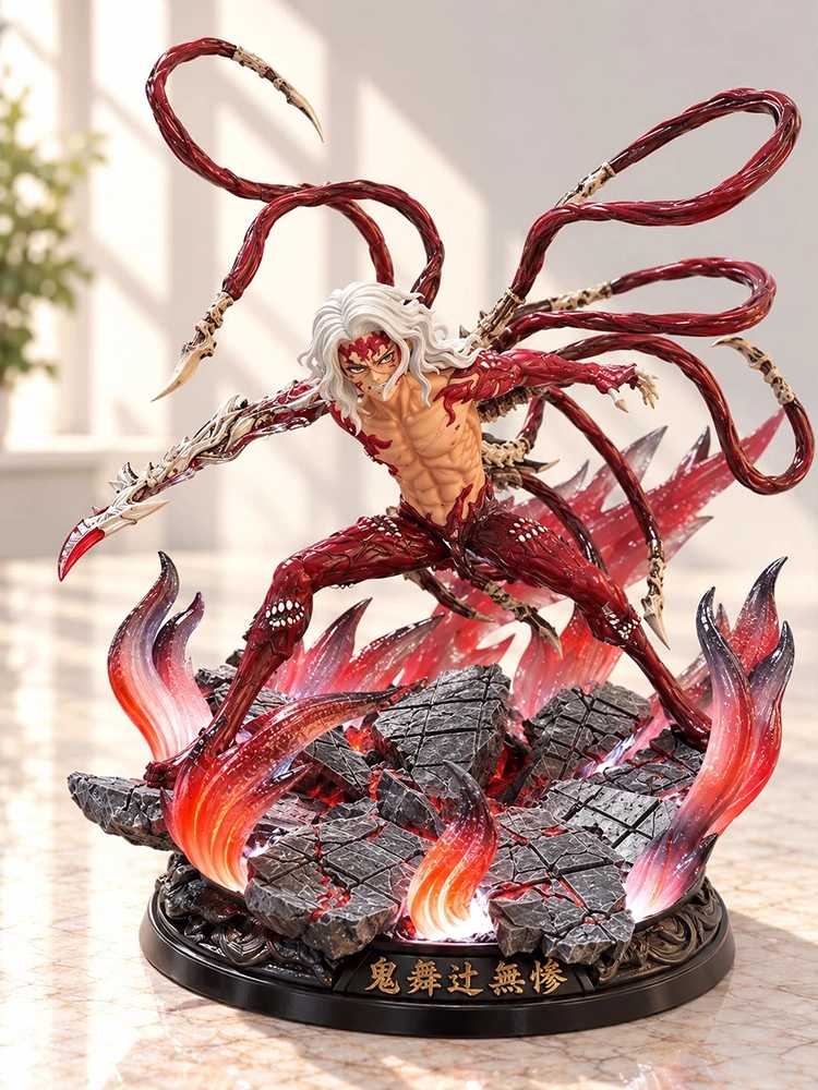 Ledli Demon Slayer Tengen Uzui Çift Kılıçlı Efektli Anime Figürü Alk6602