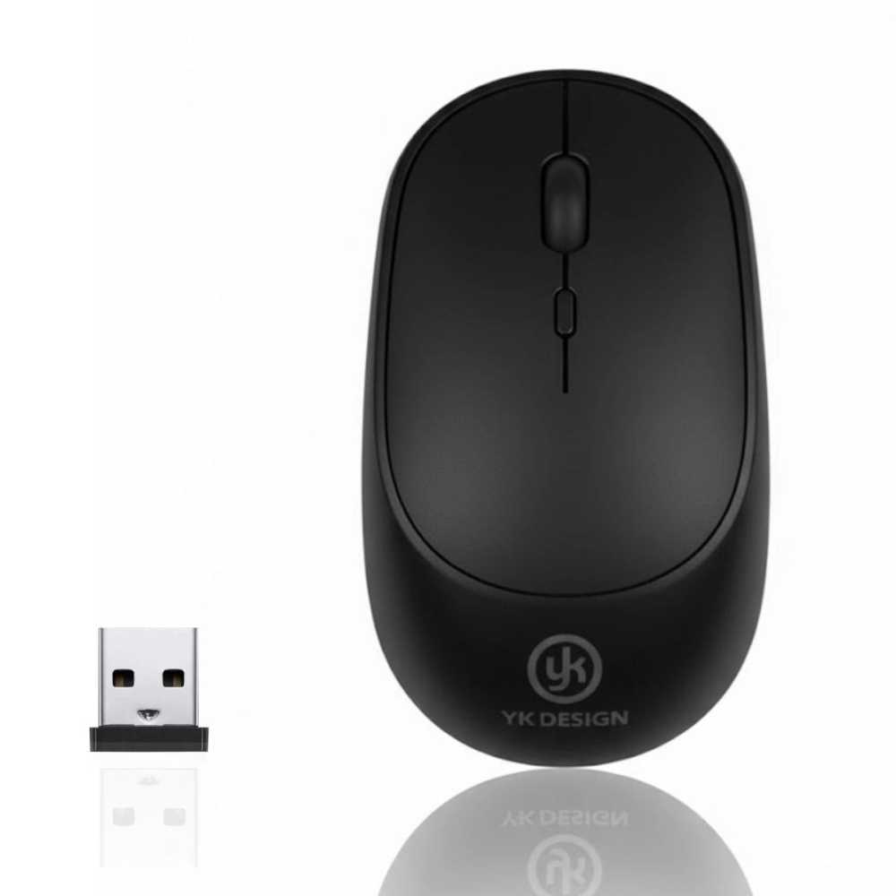 Lüks Tasarım Kablosuz Sessiz Ofis ve Oyun Mouse'u - Ergonomik Siyah Fare