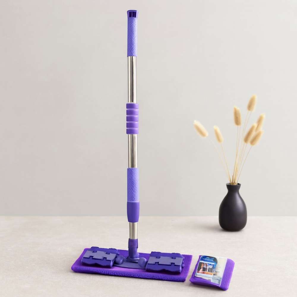 Mandallı Palet Mop Mikrofiber Paspas Metal Uzayan Sap 70-107 cm 360°