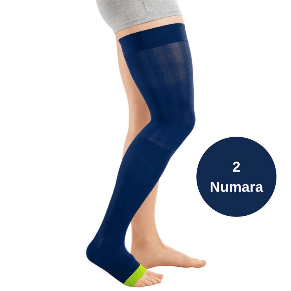 Mediven Rehab One Dizüstü Varis Çorabı - CCL1 - Burnu Açık - Lime/Mavi - 2 Numara