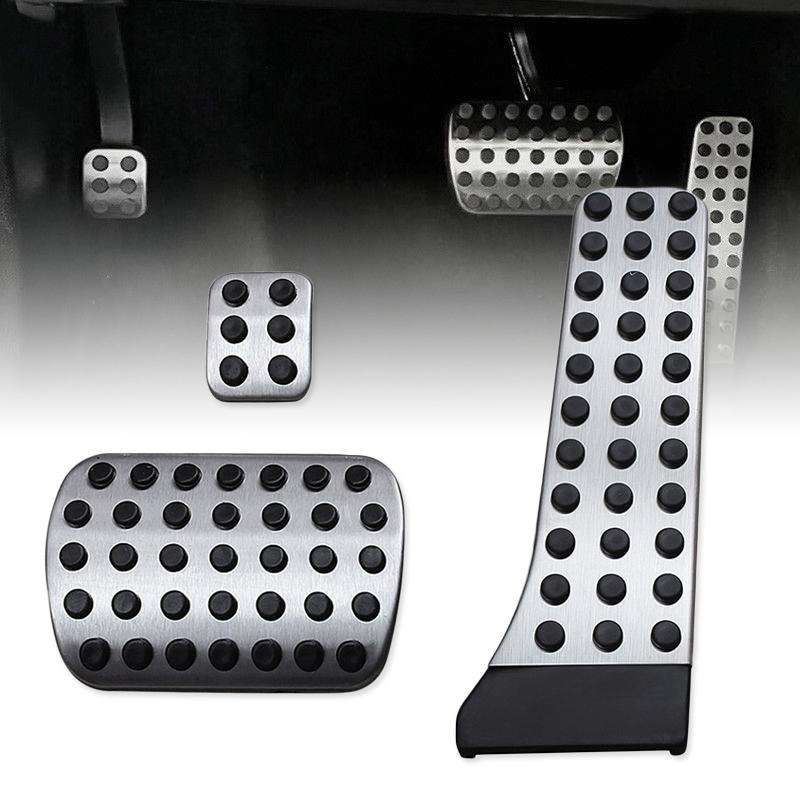 Mercedes W204-W207-W211-W212-W215-W220-E250 Uyumlu Geçme Otomatik Pedal Seti 3 Parça Siyah Krom