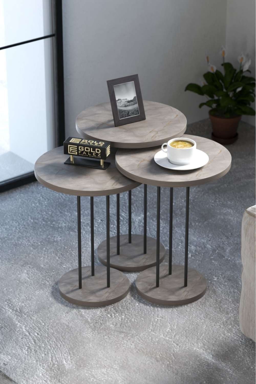 Metal Terra Zigon Gordion Gri 3 lü