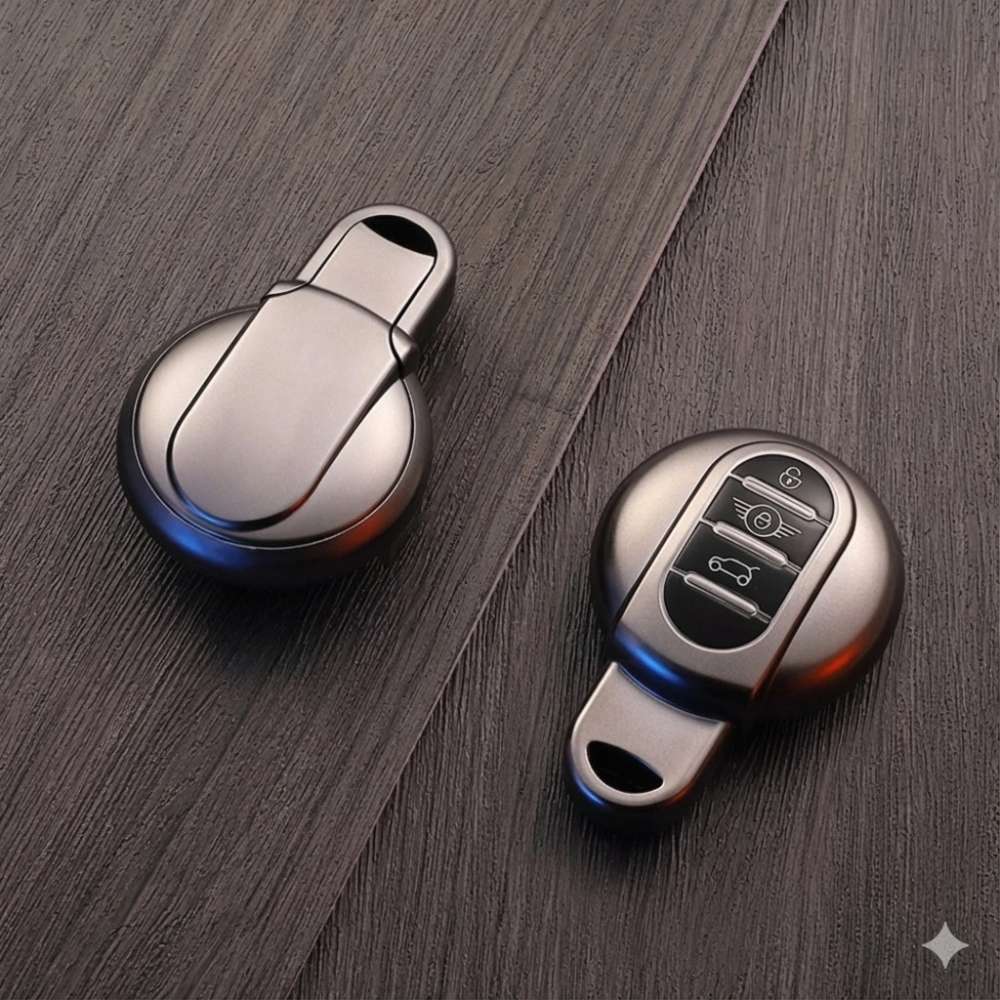 Mini Cooper-S Uyumlu Smart 3 Buton Silikon Oto Anahtar Kumanda Kabı Kılıf Gri