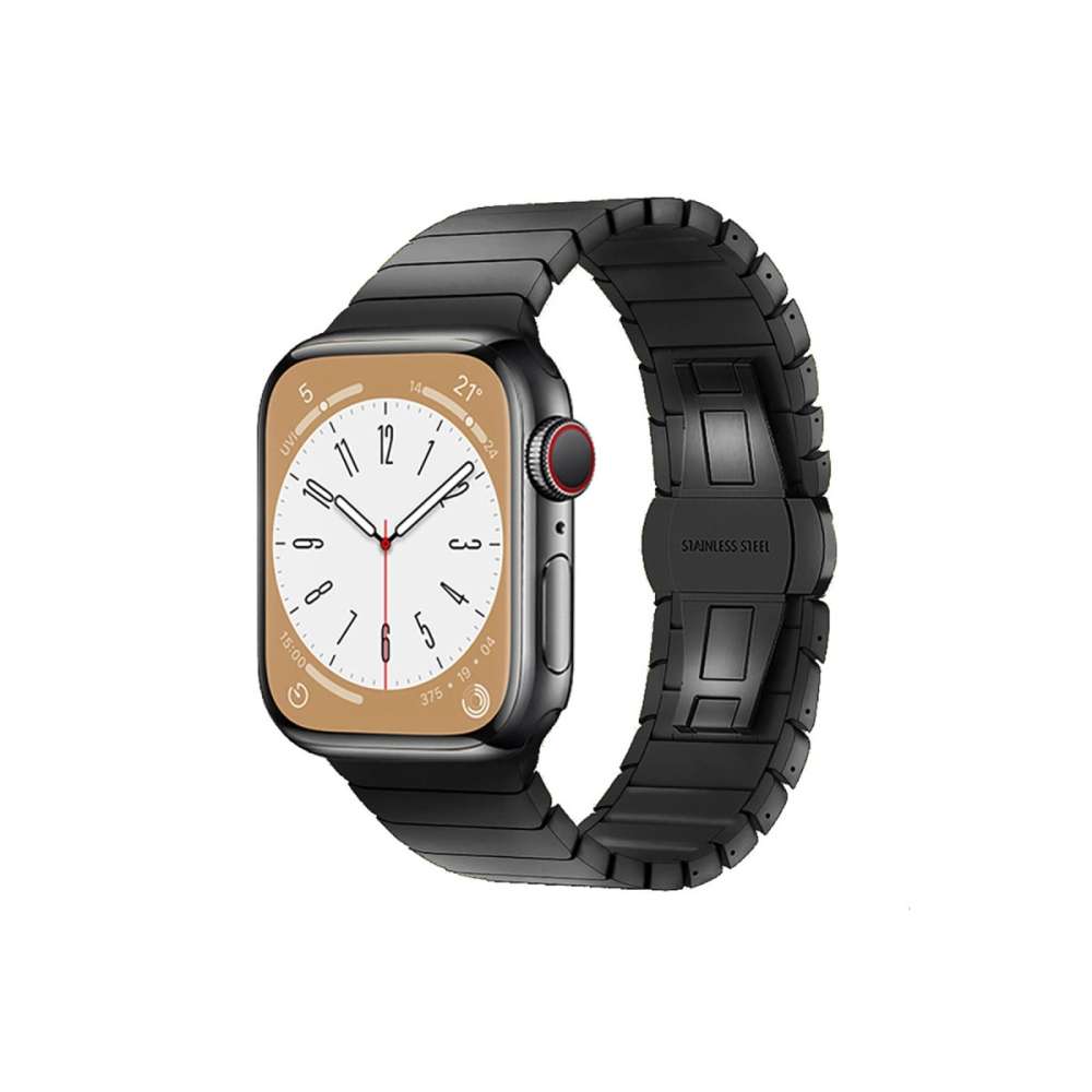 Newface Apple Watch 38mm Kr413 Fine Steel Kordon - Siyah