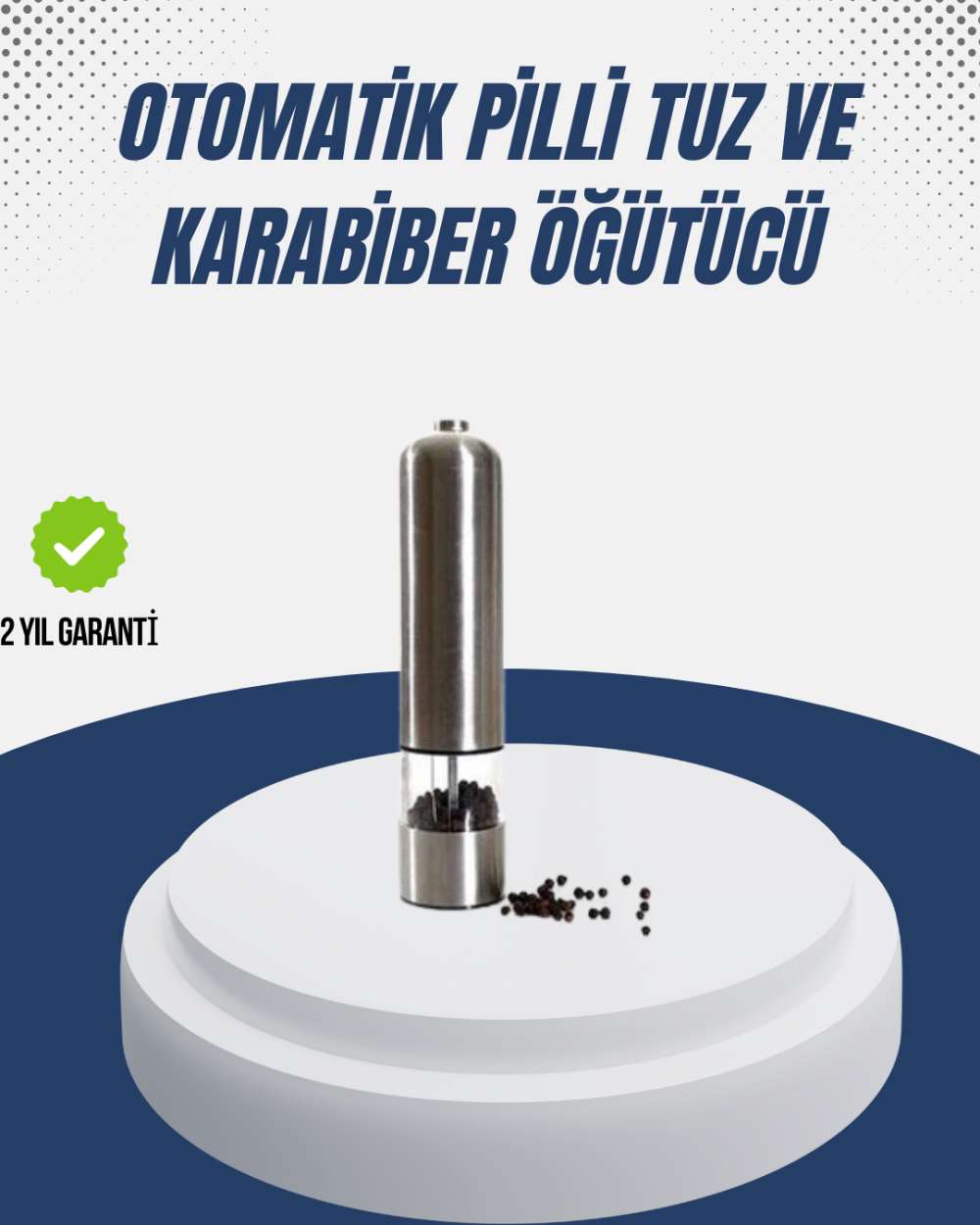 Otomatik Baharat Değirmeni Paslanmaz Gövde Ergonomik Tasarım