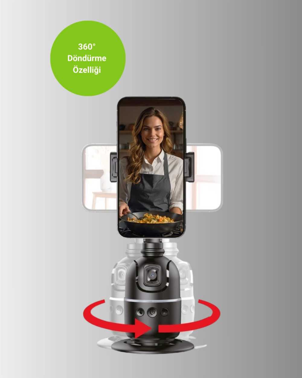 Otomatik Yüz Takipli Masaüstü Gimbal 360° Dönme Özelliği ile