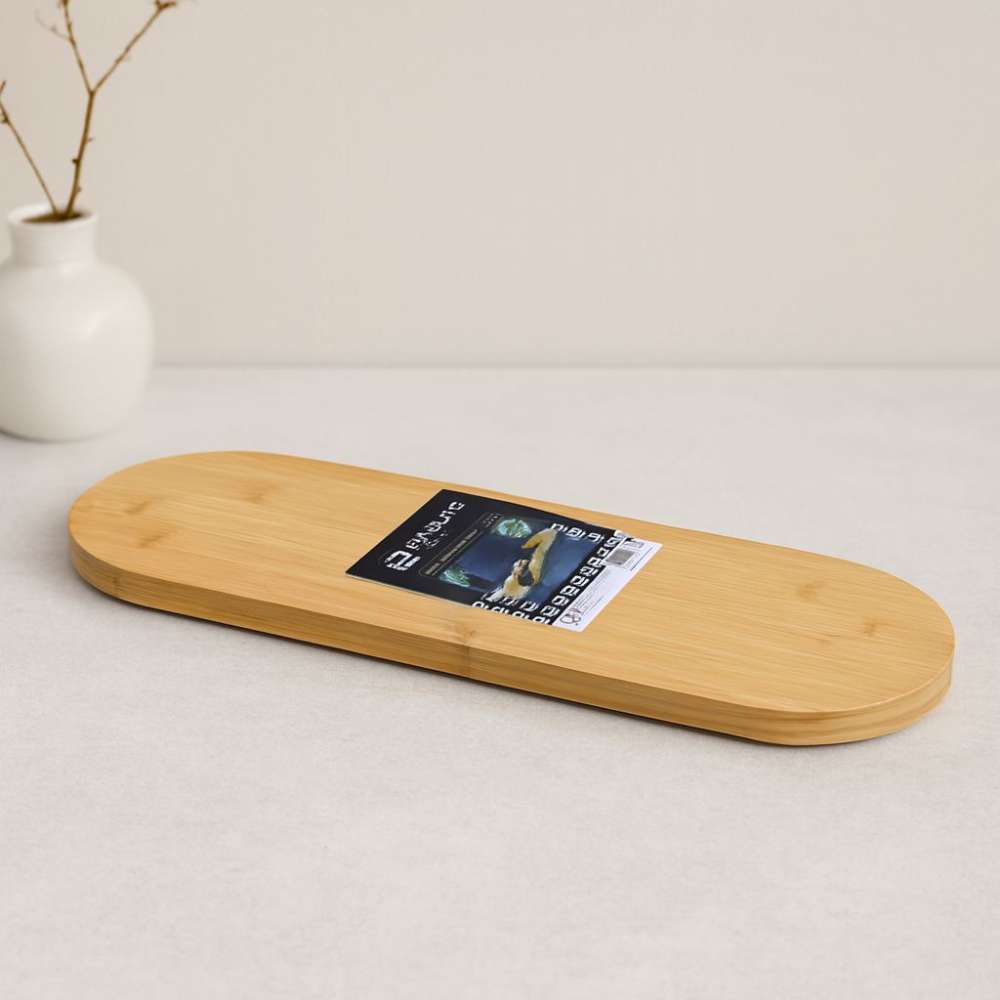Oval Bambu Ahşap Sunum Tepsisi 15x44x1.5 cm (1 cm Ayaklı)
