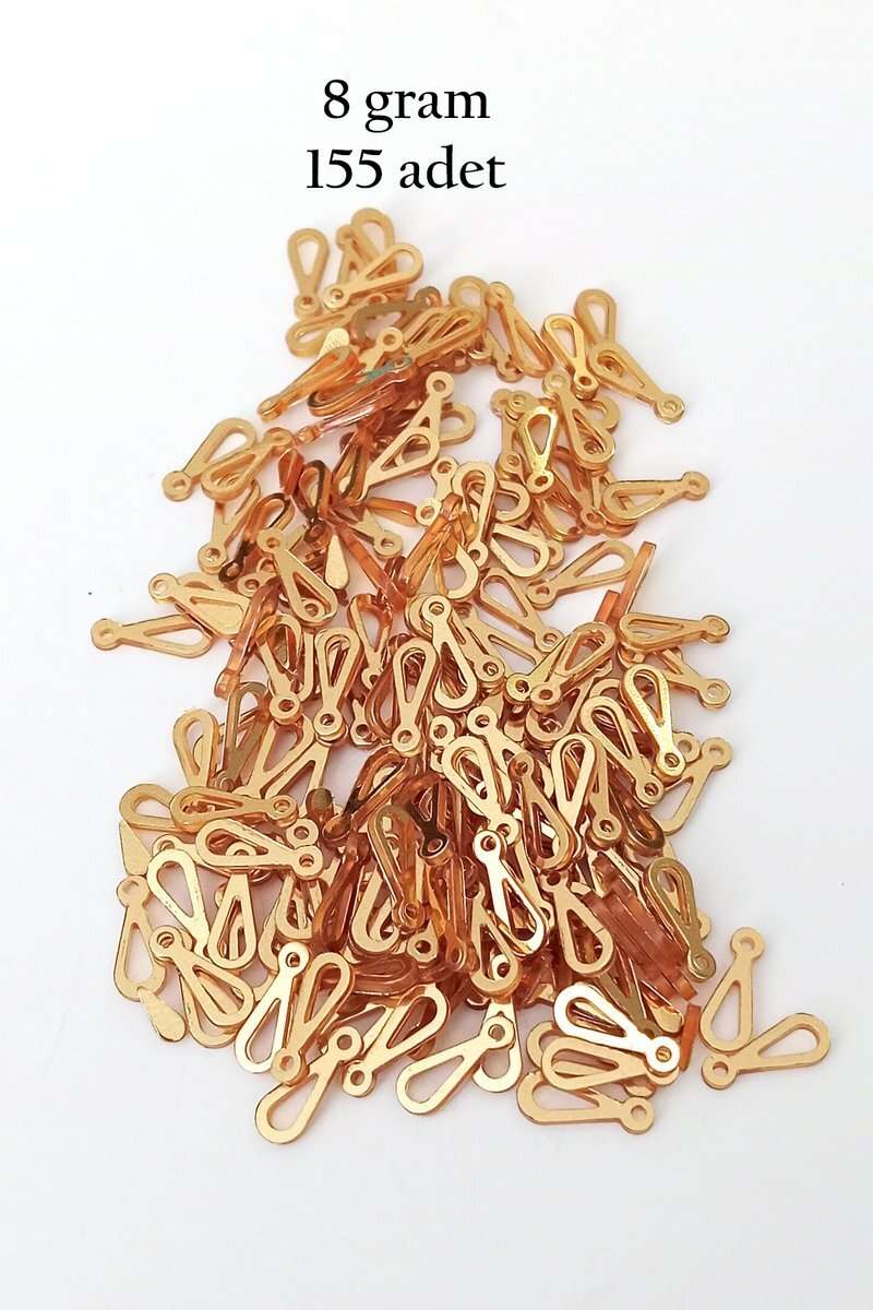 Oya Abiye Bileklik Kolye Pleksi Metalik Plastik Pul Altın Renk 8 gram 155 adet - BNC482
