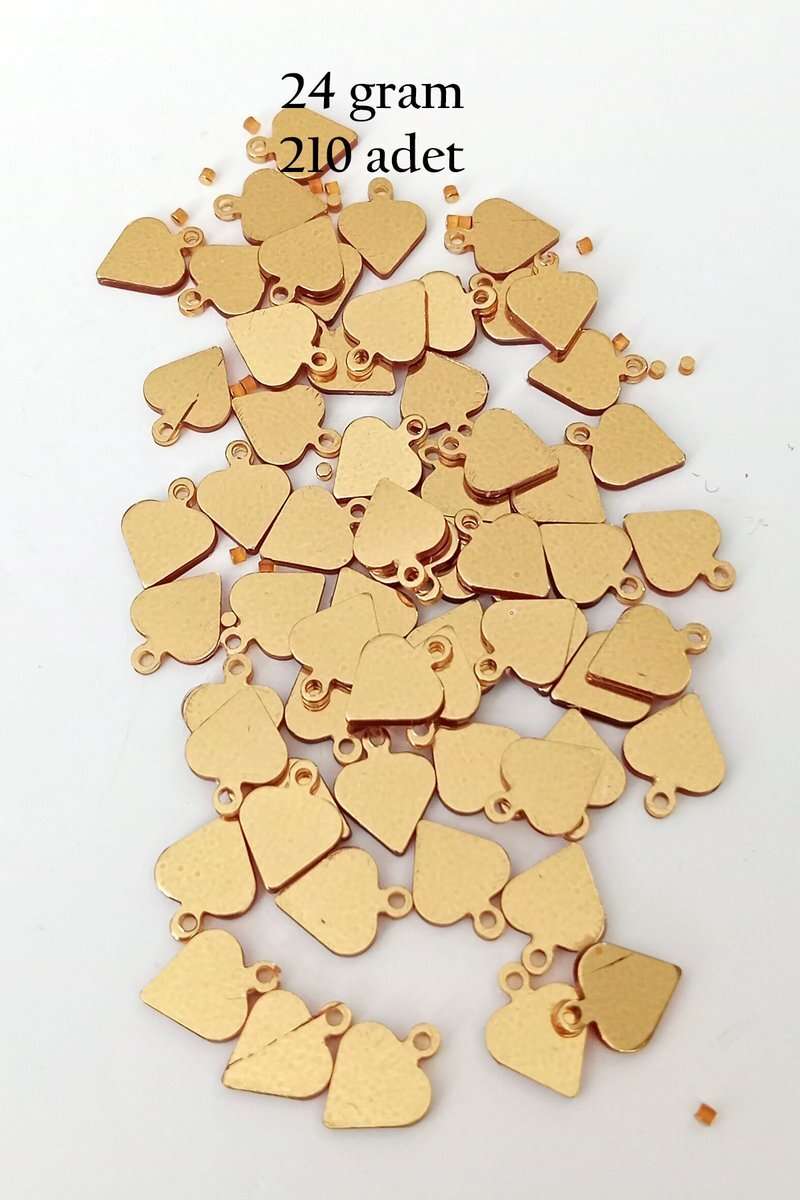 Oya Abiye Bileklik Kolye Pleksi Metalik Plastik Pul Altın Renk 24 gram 210 adet - BNC554