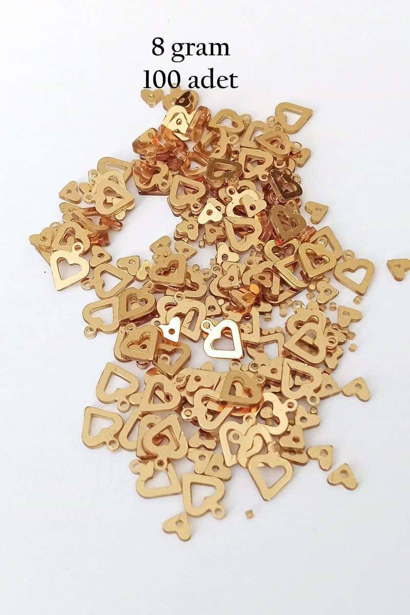 Oya Abiye Bileklik Kolye Pleksi Metalik Plastik Pul Altın Renk 8 gram 100 adet - BNC488